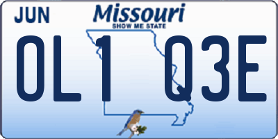 MO license plate OL1Q3E