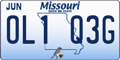 MO license plate OL1Q3G