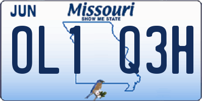 MO license plate OL1Q3H