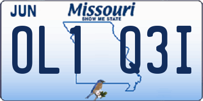 MO license plate OL1Q3I