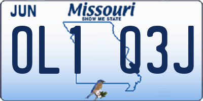 MO license plate OL1Q3J