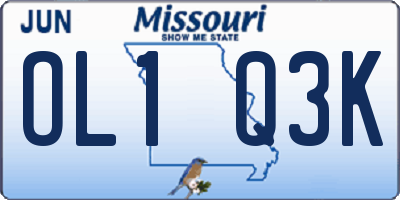 MO license plate OL1Q3K