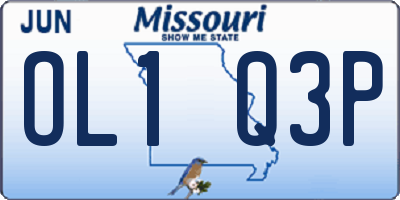 MO license plate OL1Q3P