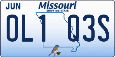 MO license plate OL1Q3S