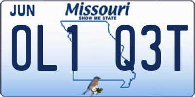 MO license plate OL1Q3T