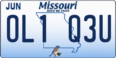MO license plate OL1Q3U
