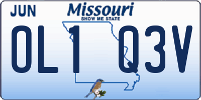 MO license plate OL1Q3V