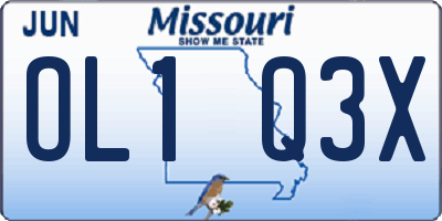 MO license plate OL1Q3X