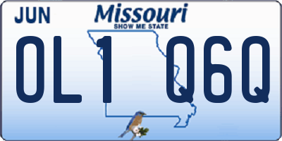 MO license plate OL1Q6Q