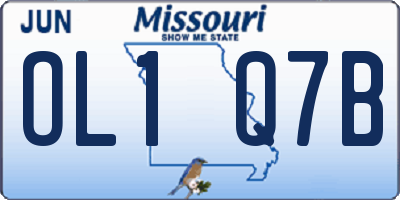 MO license plate OL1Q7B