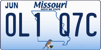 MO license plate OL1Q7C