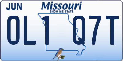 MO license plate OL1Q7T