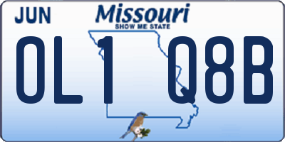 MO license plate OL1Q8B
