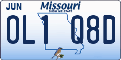 MO license plate OL1Q8D