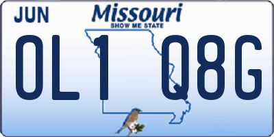MO license plate OL1Q8G