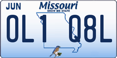MO license plate OL1Q8L