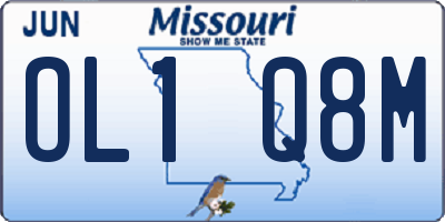 MO license plate OL1Q8M