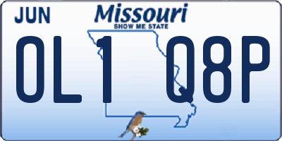 MO license plate OL1Q8P