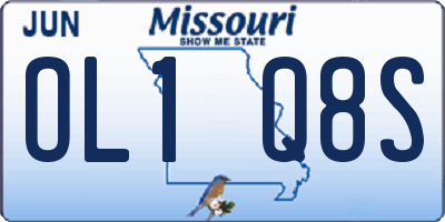 MO license plate OL1Q8S