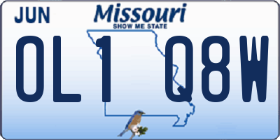MO license plate OL1Q8W