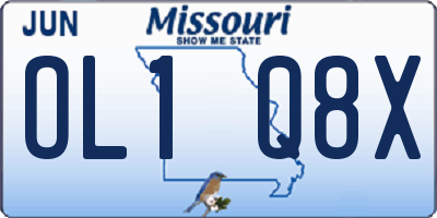 MO license plate OL1Q8X