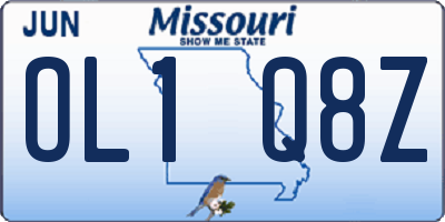 MO license plate OL1Q8Z