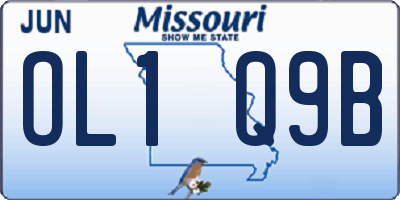 MO license plate OL1Q9B