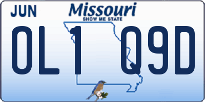 MO license plate OL1Q9D