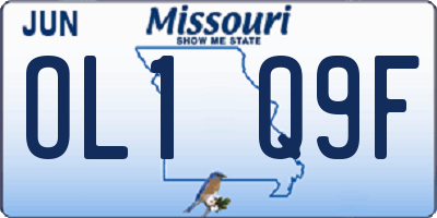 MO license plate OL1Q9F