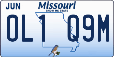 MO license plate OL1Q9M