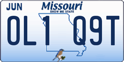 MO license plate OL1Q9T