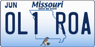 MO license plate OL1R0A
