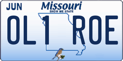 MO license plate OL1R0E