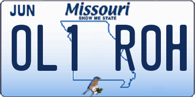 MO license plate OL1R0H