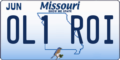 MO license plate OL1R0I