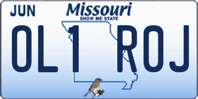 MO license plate OL1R0J