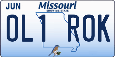 MO license plate OL1R0K