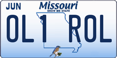 MO license plate OL1R0L