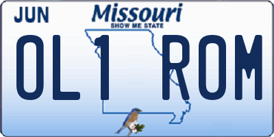 MO license plate OL1R0M