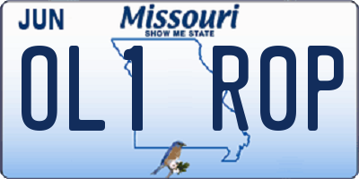 MO license plate OL1R0P