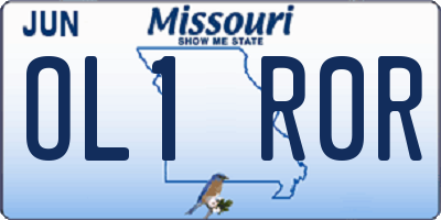 MO license plate OL1R0R