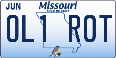 MO license plate OL1R0T