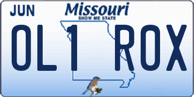 MO license plate OL1R0X