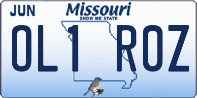 MO license plate OL1R0Z