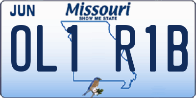 MO license plate OL1R1B