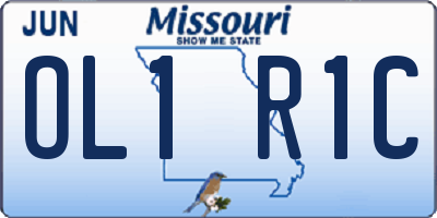 MO license plate OL1R1C