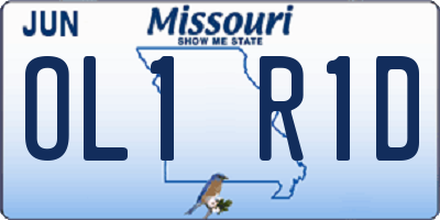 MO license plate OL1R1D