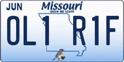 MO license plate OL1R1F