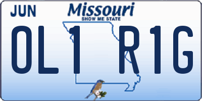 MO license plate OL1R1G