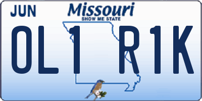 MO license plate OL1R1K